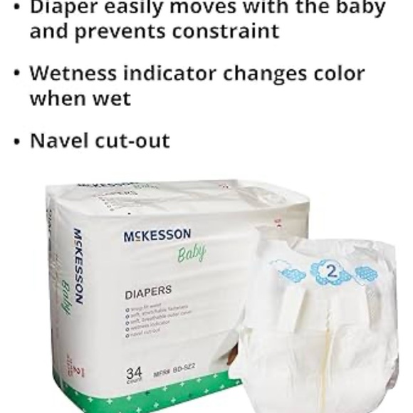 McKesson Baby Baby Diaper Size 2 12 to 18 lbs. 34 Ct Lot Of 2 - Picture 9 of 10